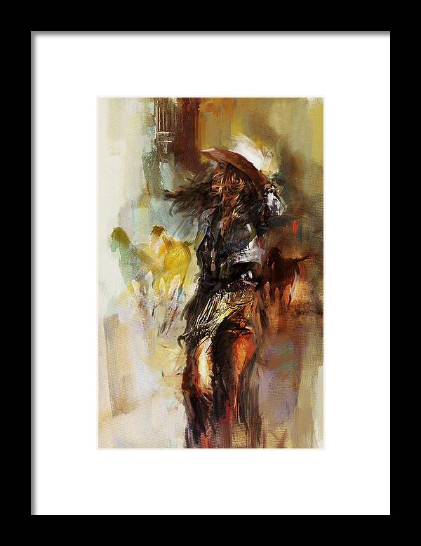 Rodeo Framed Print featuring the painting Rodeo 20 by Maryam Mughal