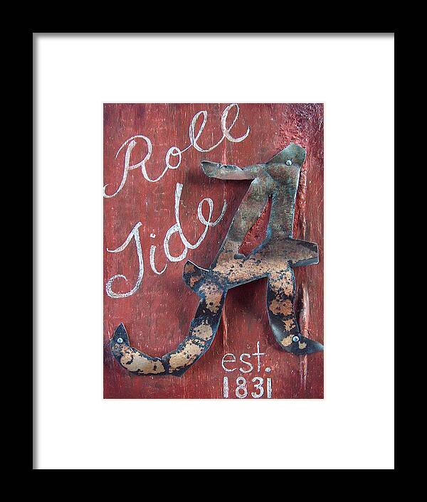 Roll Tide Framed Print featuring the mixed media Roll Tide by Racquel Morgan