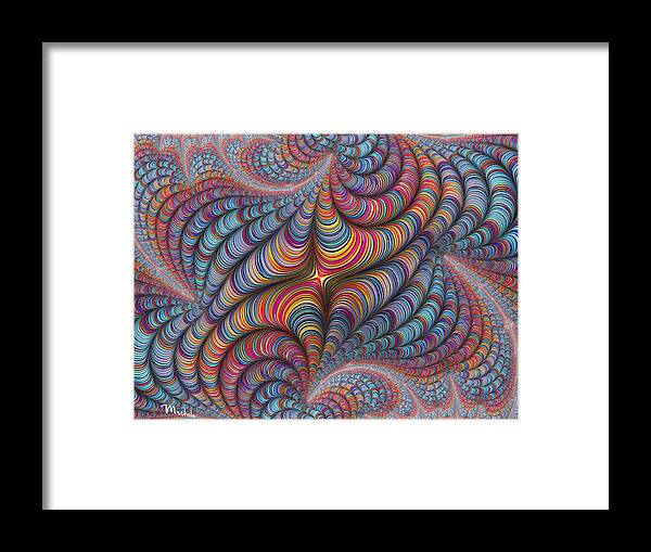 Abstract Framed Print featuring the digital art Rolled Blanket Bingo by Michele A Loftus