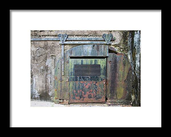 Sandy Hook New Jersey Framed Print featuring the photograph Rolling Door To The Bunker by Gary Slawsky