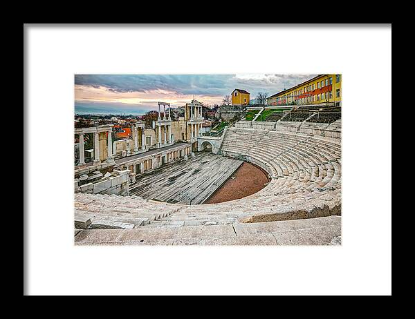 Plovdiv Framed Print featuring the photograph Roman Coliseum Plovdiv by Adam Rainoff