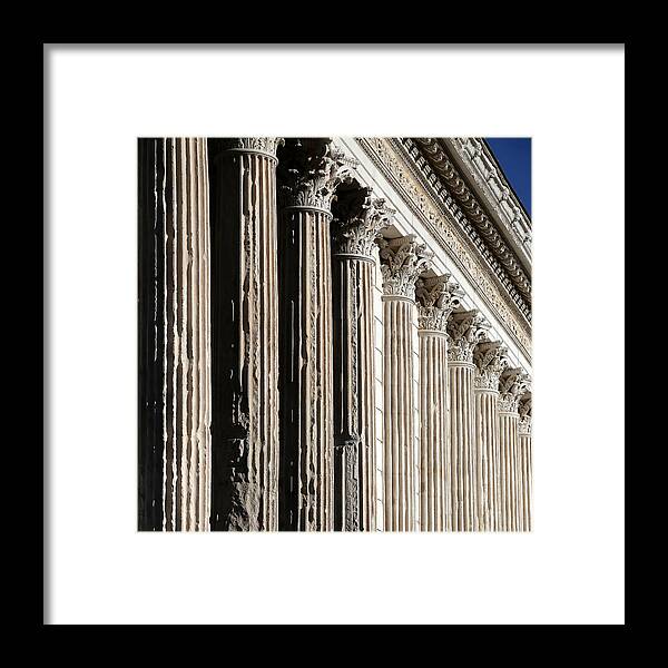 Roman Columns Framed Print featuring the photograph Roman Columns 2 by Andrew Fare