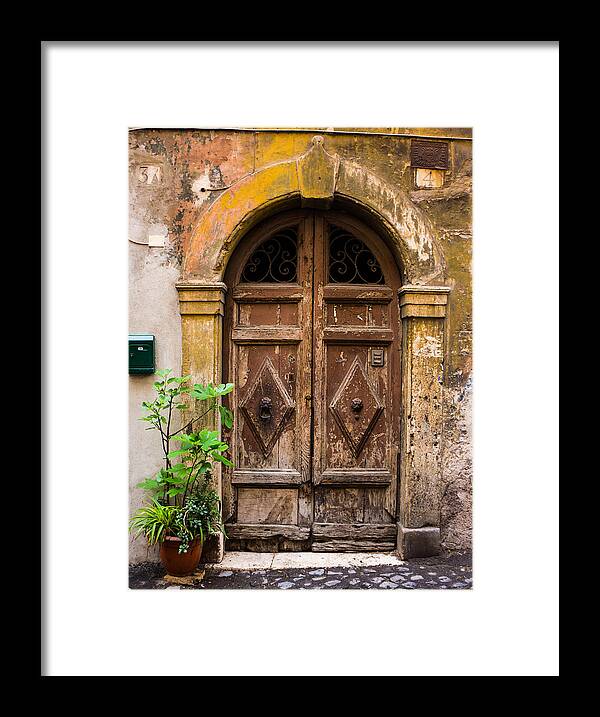 Door Framed Print featuring the photograph Roman Door by Mike Evangelist