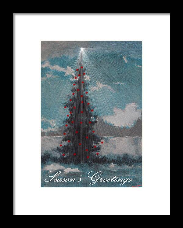 Greeting Framed Print featuring the painting Roman Nose Tree Card by Robert Bissett