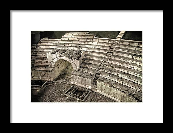 Plovdiv Framed Print featuring the photograph Roman Stadium Plovdiv by Adam Rainoff