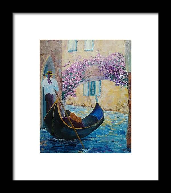 Venice Framed Print featuring the painting Romance in Venice by Lynne McQueen
