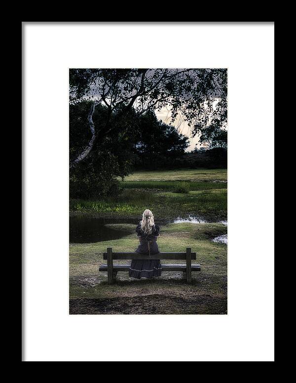 Girl Framed Print featuring the photograph Romantic Evening At The Pond by Joana Kruse