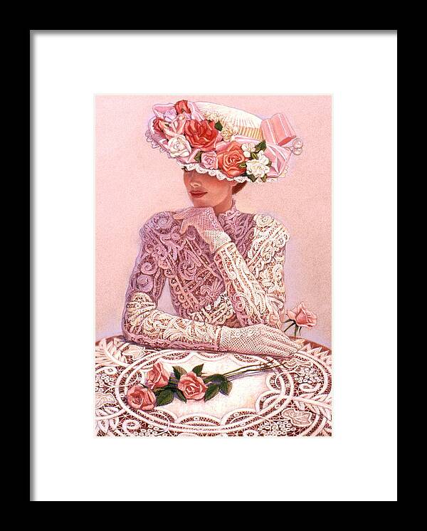 Woman Framed Print featuring the painting Romantic Lady by Sue Halstenberg