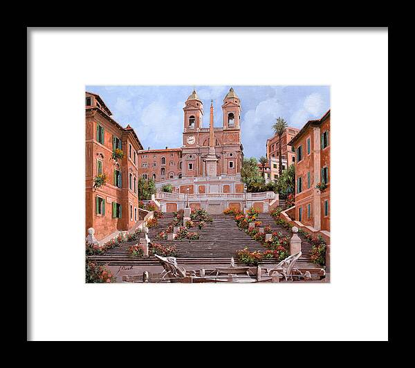 Rome Framed Print featuring the painting Rome-Piazza di Spagna by Guido Borelli