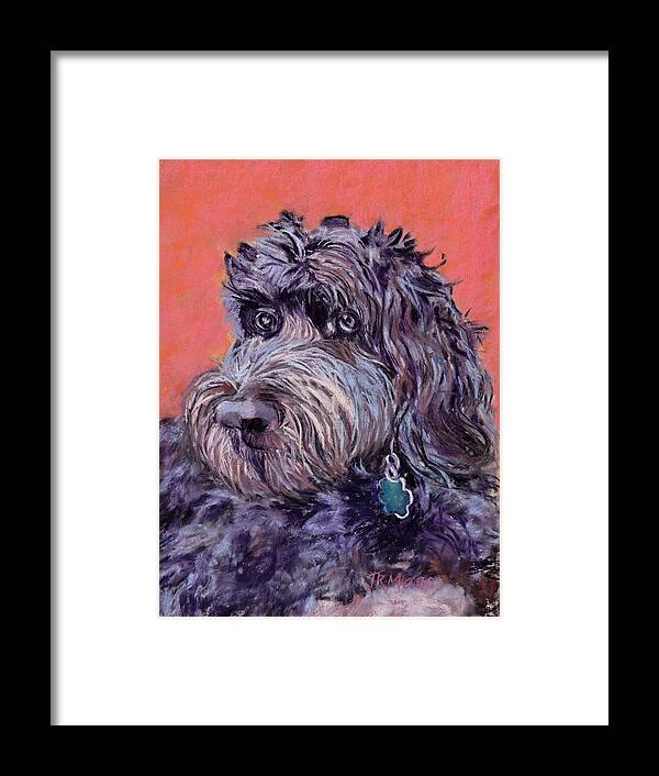 Labradoodle Framed Print featuring the painting Romi by Julie Maas