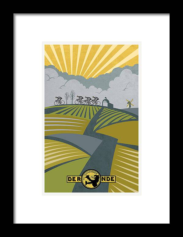 Cycling Framed Print featuring the painting Ronder Van Vlaanderen by Sassan Filsoof