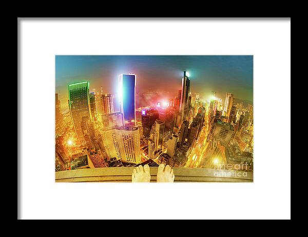 Suicide Framed Print featuring the photograph Roof Suicide Jumping by Benny Marty