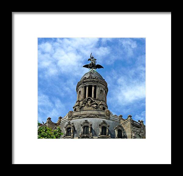 Photography Framed Print featuring the photograph Roof top Statue by Francesca Mackenney