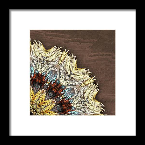 Kaleidoscope Framed Print featuring the digital art Rooster-Go-Round 1 Quad B by Martha Miller