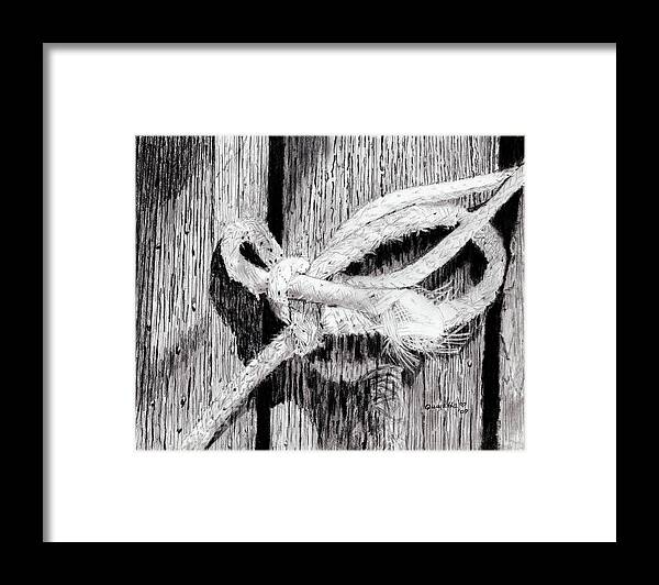 Rope Framed Print featuring the painting Rope on a Fence by Quwatha Valentine