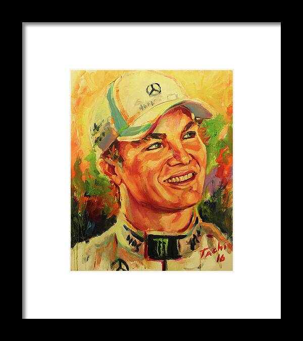 Roseberg Framed Print featuring the painting Rosberg by Tachi Pintor