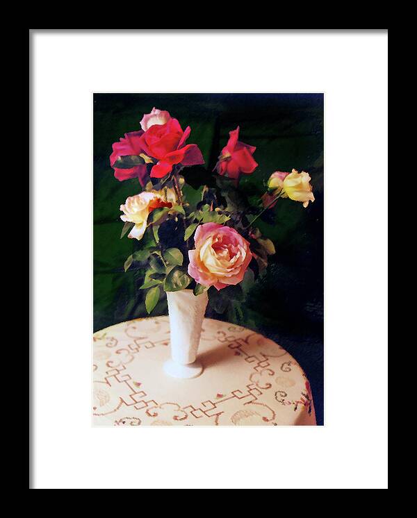 Roses Framed Print featuring the photograph Rose Bouquet with Chicago Peace by Steve Karol