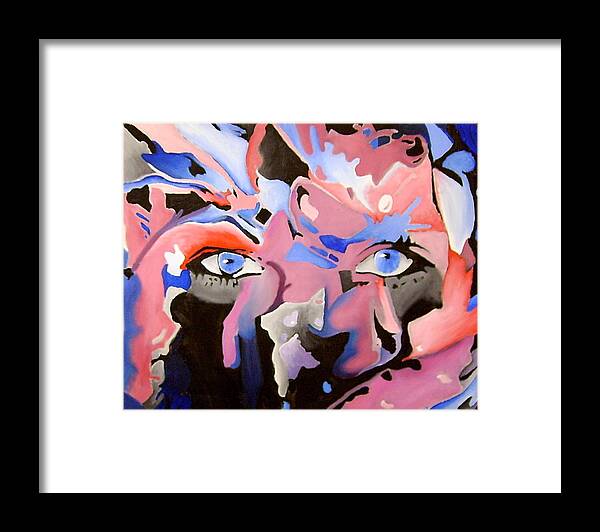 Eyes Framed Print featuring the painting Rose Eyes by Diane Peters