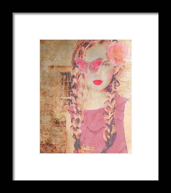 Pink Framed Print featuring the digital art Rose by Lisa Noneman