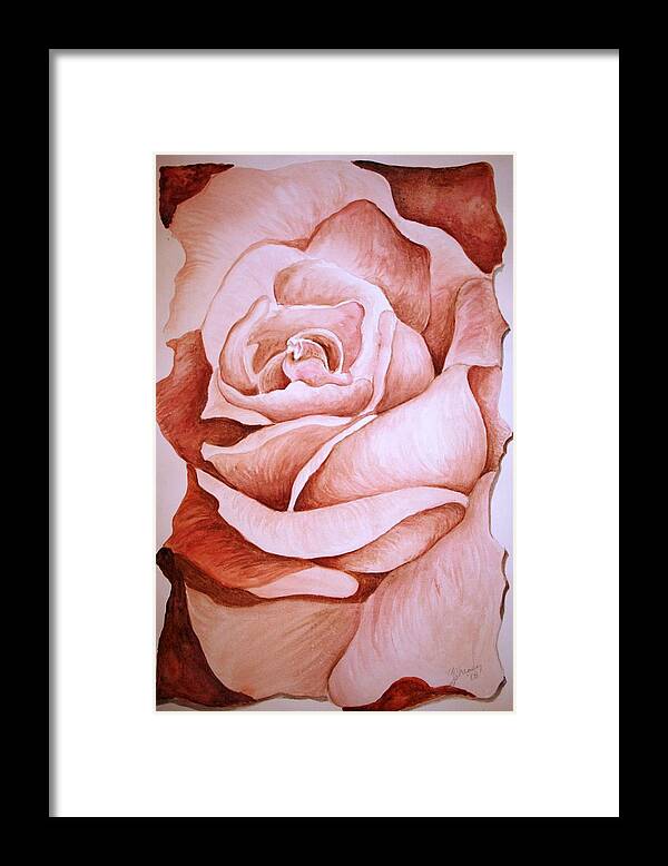 Rose Framed Print featuring the painting Rose by Melissa Wiater Chaney