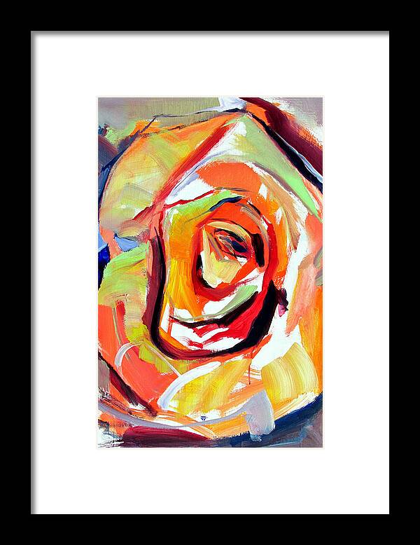 Florals Framed Print featuring the painting Rose Number 6 by John Gholson