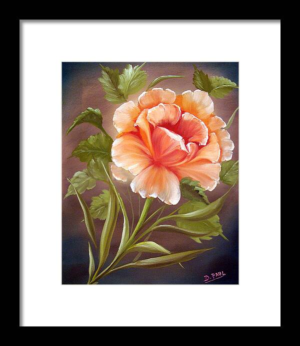 Rose Framed Print featuring the painting Rose Tropicana by David G Paul