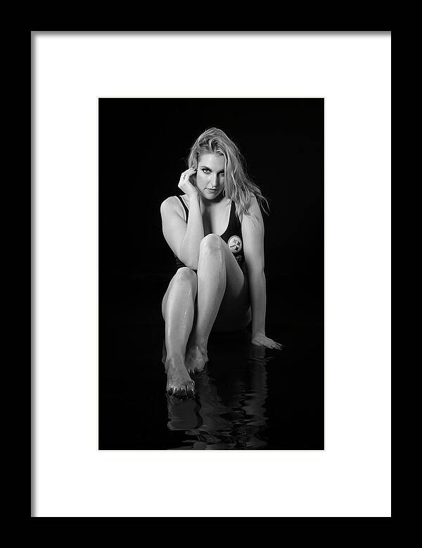 Implied Nude Framed Print featuring the photograph Rose--watershoot #3 by La Bella Vita Boudoir