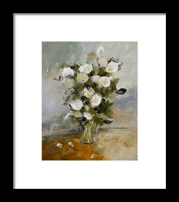 Roses Framed Print featuring the painting Rosen by Karina Plachetka