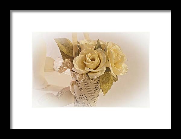 Rose Framed Print featuring the photograph Roses And Butterfly Posy by Sandra Foster