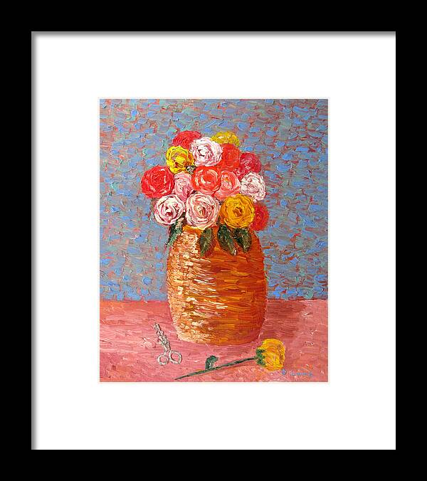 Flowers Framed Print featuring the painting Roses by Danny Lowe