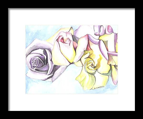Love Framed Print featuring the painting Roses study by Darren Cannell