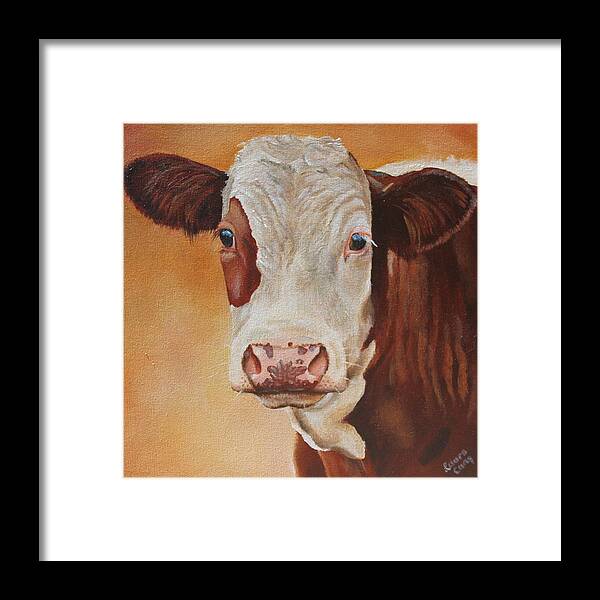 Farm Framed Print featuring the painting Rosie by Laura Carey