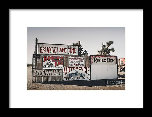 Arizona Framed Print featuring the photograph Rosies Den Cafe by Iryna Liveoak