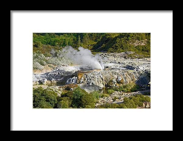 Geothermals Framed Print featuring the photograph Rotorua Geothermal by Sally Weigand