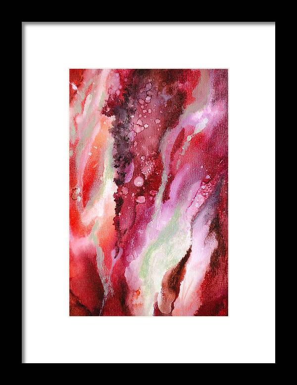 Abstract Framed Print featuring the painting Rouged Rhapsody - A - by Sandy Sandy