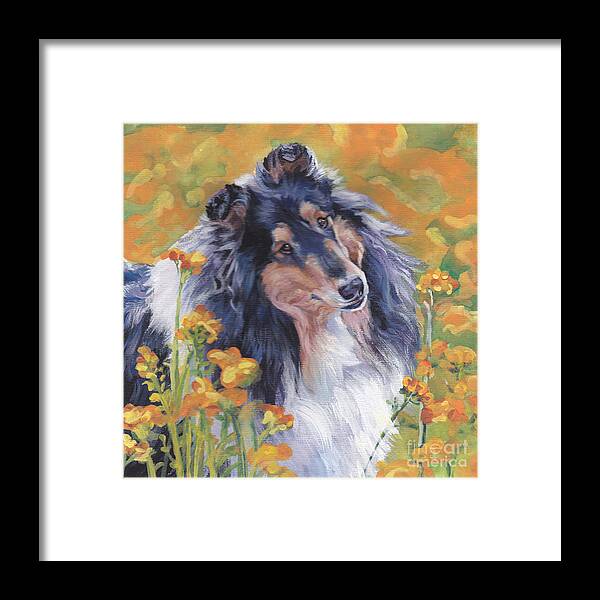 Rough Collie Framed Print featuring the painting Rough Collie by Lee Ann Shepard