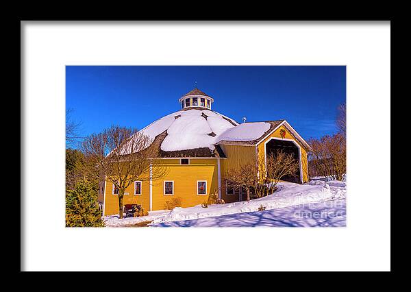 Waitsfield Vermont Framed Print featuring the photograph Round Barn by Scenic Vermont Photography