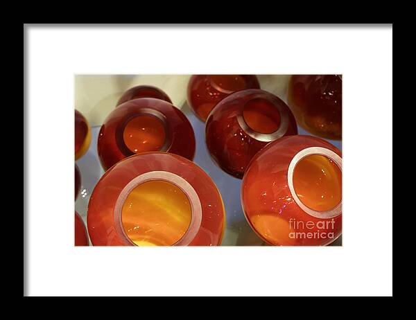 Glassware Framed Print featuring the photograph Round decorative glassware by John Mitchell
