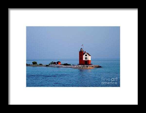 Round Island Framed Print featuring the photograph Round Island Lighthouse by Rich S