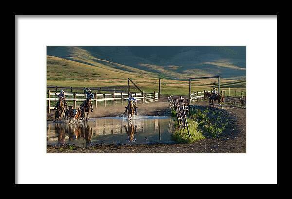 Cowboys Framed Print featuring the photograph Round Up by Pamela Steege