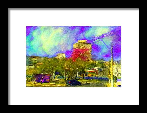 Franca Framed Print featuring the digital art Roundabout in Franca do Imperador by Caito Junqueira