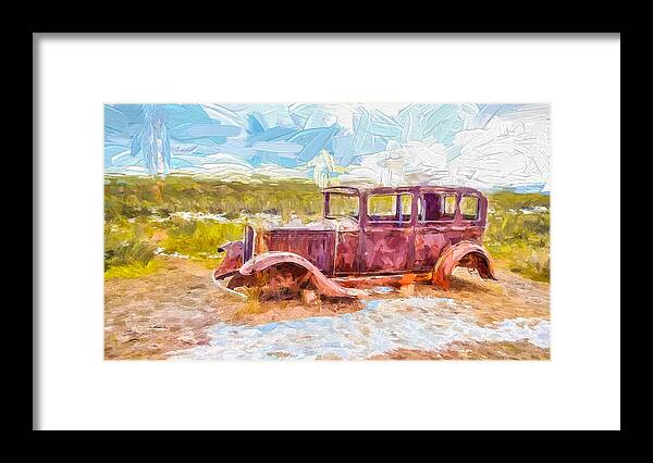 Auto Framed Print featuring the photograph Route 66 Studebaker by Ches Black