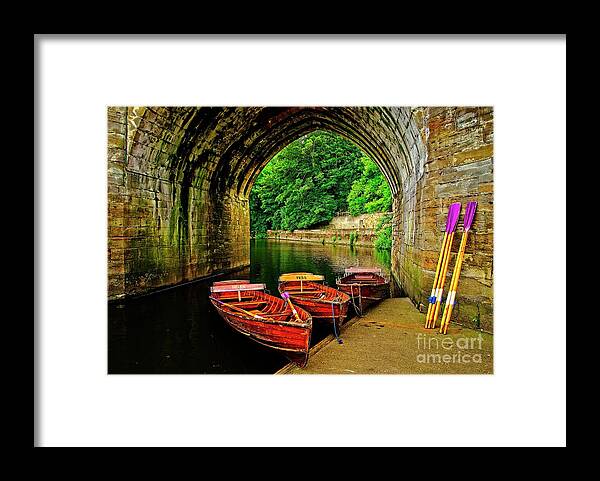 Rowing Boats Framed Print featuring the photograph Rowing Boats in Durham City by Martyn Arnold