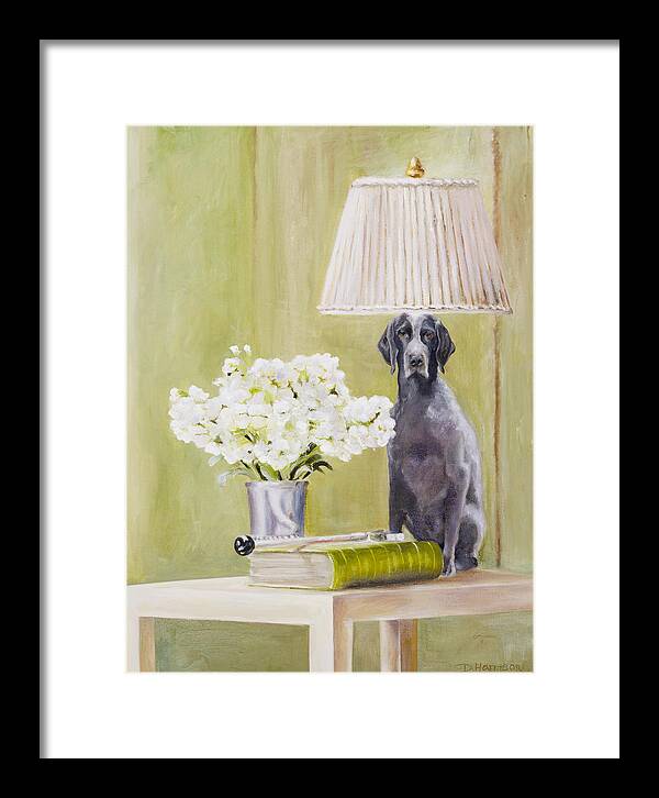 Flowers Framed Print featuring the painting Roxy Being Bad by Denise H Cooperman