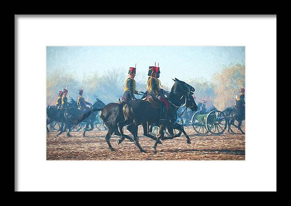 13 Pounder Framed Print featuring the digital art Royal Horse Artillery Painted by Roy Pedersen