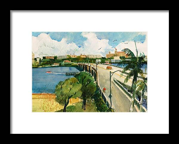 Landscape Framed Print featuring the photograph Royal Poinciana Bridge by Thomas Tribby