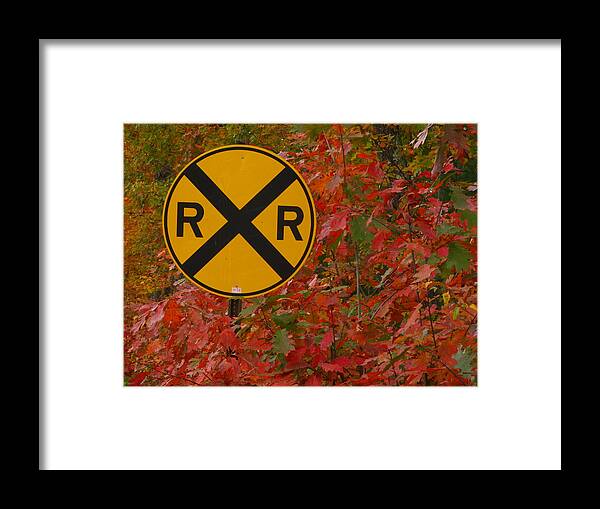 Color Framed Print featuring the photograph R R Xing Autumn Colors by Bill Tomsa