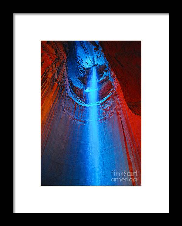 Ruby Falls Waterfall Framed Print featuring the photograph Ruby Falls Waterfall 3 by Mark Dodd