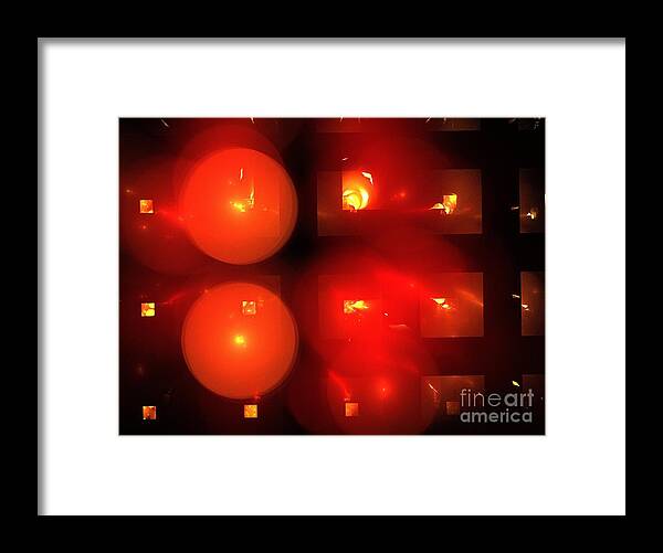 Apophysis Framed Print featuring the digital art Ruby Glass Boxes by Kim Sy Ok