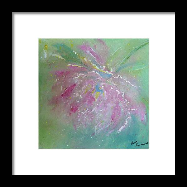 Peony Framed Print featuring the painting Ruby Red Peony by Ruth Kamenev